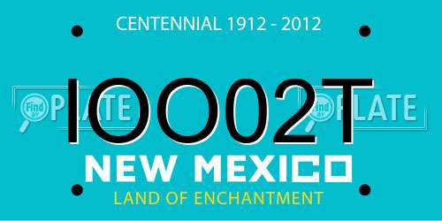 IOO02T New Mexico License Plate