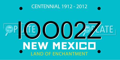IOO02Z New Mexico License Plate
