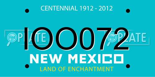 IOO072 New Mexico License Plate