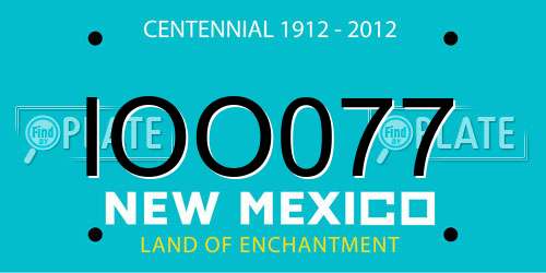 IOO077 New Mexico License Plate