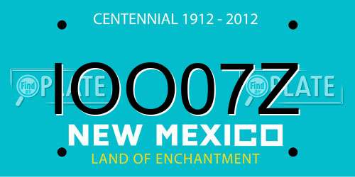 IOO07Z New Mexico License Plate
