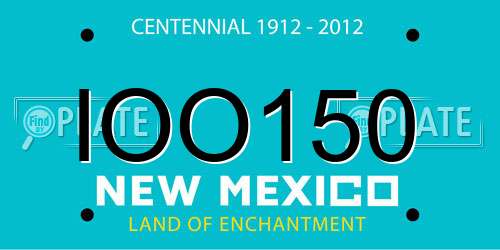 IOO150 New Mexico License Plate