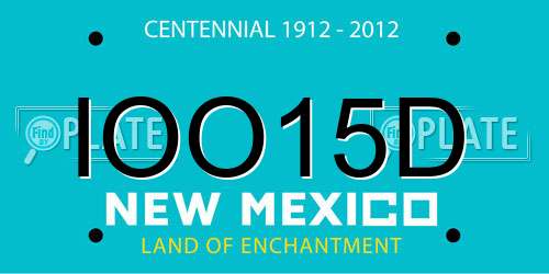 IOO15D New Mexico License Plate