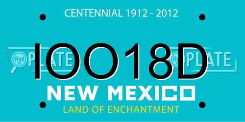 IOO18D New Mexico License Plate