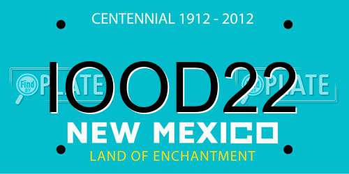 IOOD22 New Mexico License Plate