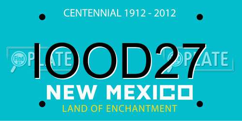 IOOD27 New Mexico License Plate