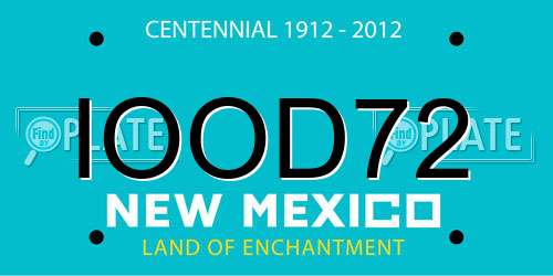 IOOD72 New Mexico License Plate