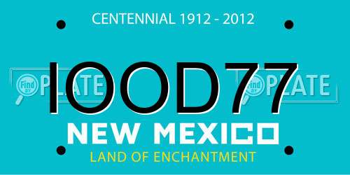 IOOD77 New Mexico License Plate