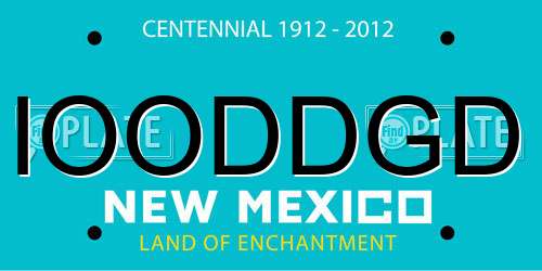 IOODDGD New Mexico License Plate