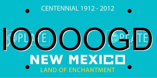 IOOOOGD New Mexico License Plate