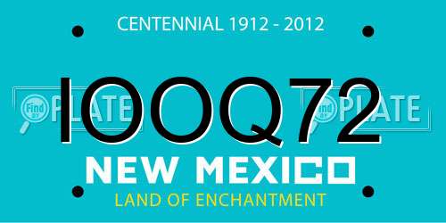 IOOQ72 New Mexico License Plate