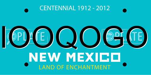 IOOQOGO New Mexico License Plate