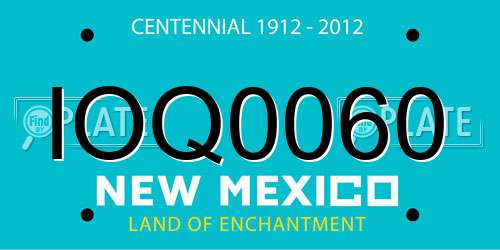 IOQ0060 New Mexico License Plate