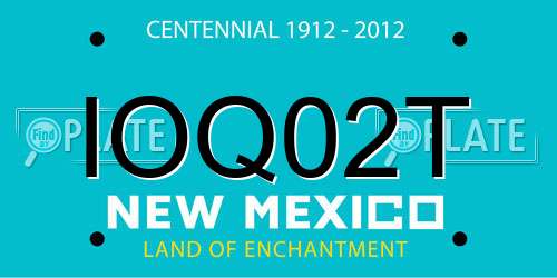 IOQ02T New Mexico License Plate