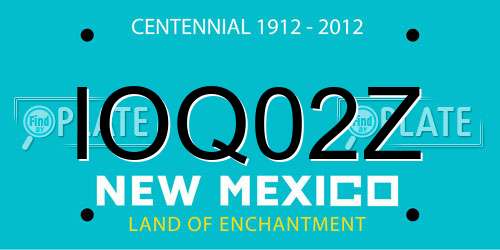IOQ02Z New Mexico License Plate
