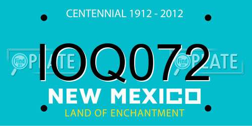 IOQ072 New Mexico License Plate