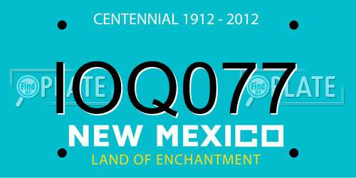 IOQ077 New Mexico License Plate