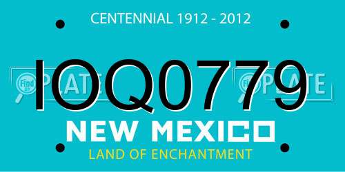 IOQ0779 New Mexico License Plate