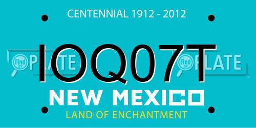 IOQ07T New Mexico License Plate