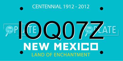 IOQ07Z New Mexico License Plate