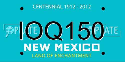 IOQ150 New Mexico License Plate
