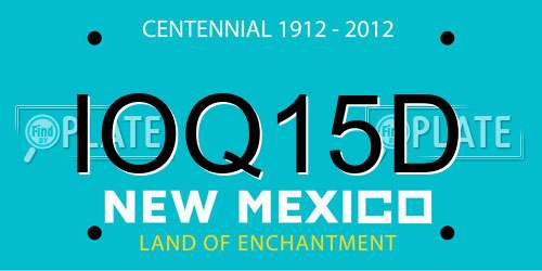 IOQ15D New Mexico License Plate
