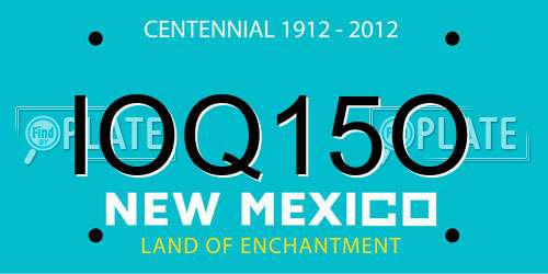 IOQ15O New Mexico License Plate