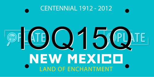 IOQ15Q New Mexico License Plate