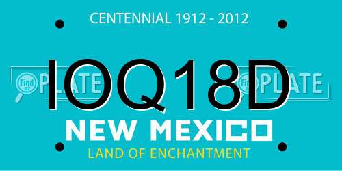 IOQ18D New Mexico License Plate