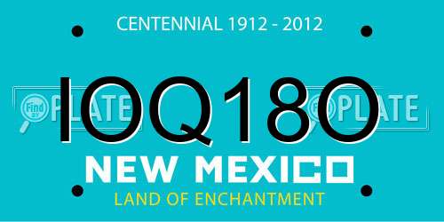 IOQ18O New Mexico License Plate