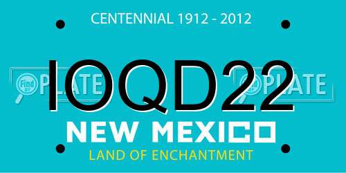 IOQD22 New Mexico License Plate