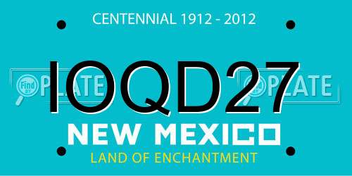 IOQD27 New Mexico License Plate