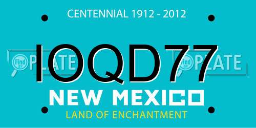 IOQD77 New Mexico License Plate
