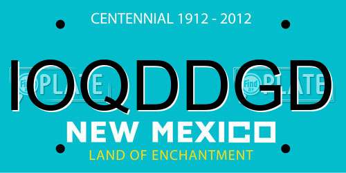IOQDDGD New Mexico License Plate