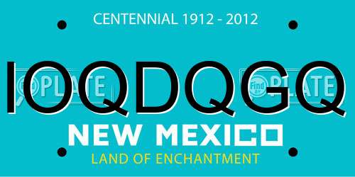 IOQDQGQ New Mexico License Plate