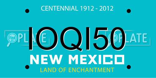 IOQI50 New Mexico License Plate