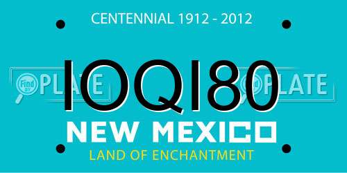 IOQI80 New Mexico License Plate