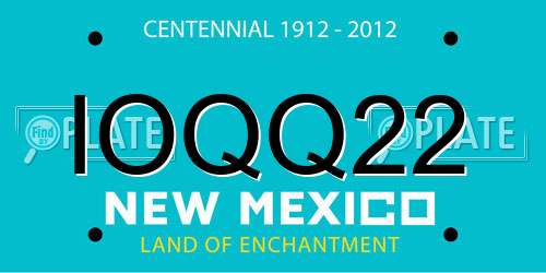 IOQQ22 New Mexico License Plate