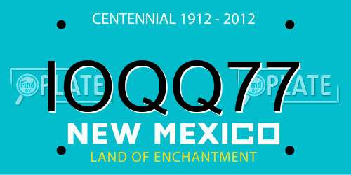 IOQQ77 New Mexico License Plate