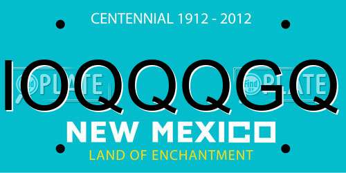IOQQQGQ New Mexico License Plate
