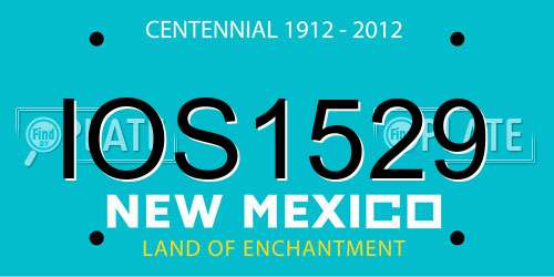IOS1529 New Mexico License Plate