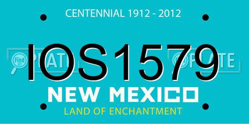 IOS1579 New Mexico License Plate