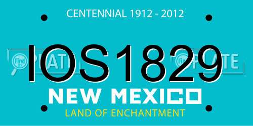 IOS1829 New Mexico License Plate