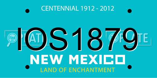 IOS1879 New Mexico License Plate