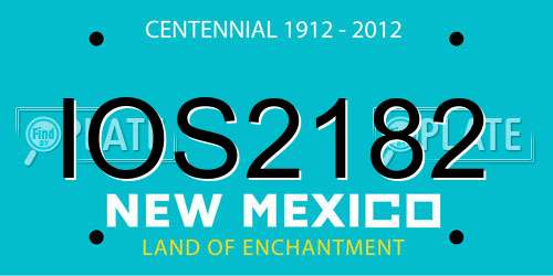 IOS2182 New Mexico License Plate