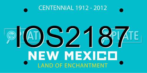 IOS2187 New Mexico License Plate