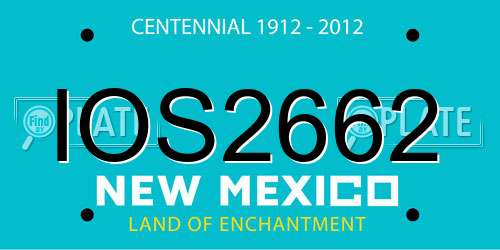 IOS2662 New Mexico License Plate