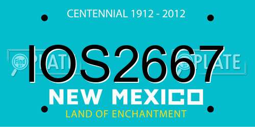 IOS2667 New Mexico License Plate