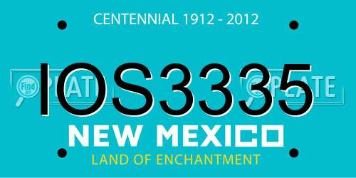 IOS3335 New Mexico License Plate