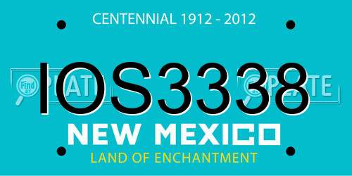 IOS3338 New Mexico License Plate